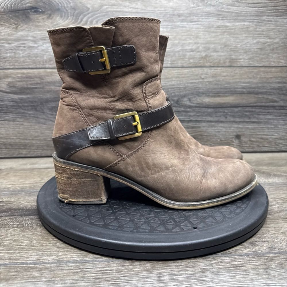 Franco Sarto Ankle Boots Womens Size 8M Brown Leather